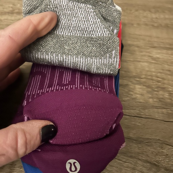 lululemon athletica Power Stride Socks - Gray , purple and Blue . - Picture 4 of 7
